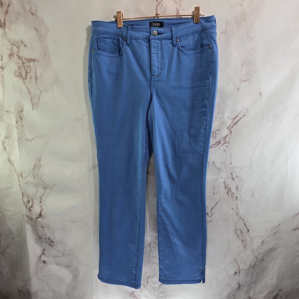 NYDJ Jeans Womens 8 Blue Crop Short Sheri Slim Colored High Rise Denim Daughters - Picture 5 of 13